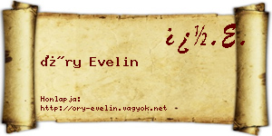Őry Evelin névjegykártya